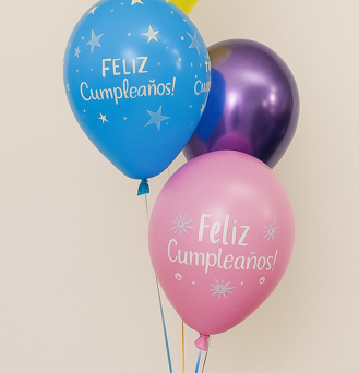 B.Globos*3 Helio Precio Especial Adicion 2 Satin 1 Reflex Diseños Segùn Tematica del Regalo 