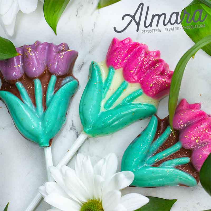 Paleta Ramo tulipanes Almara :: Reposteria - Regalos - Chocolateria |  Chocolates Pleasure | Cupcakes en Laureles